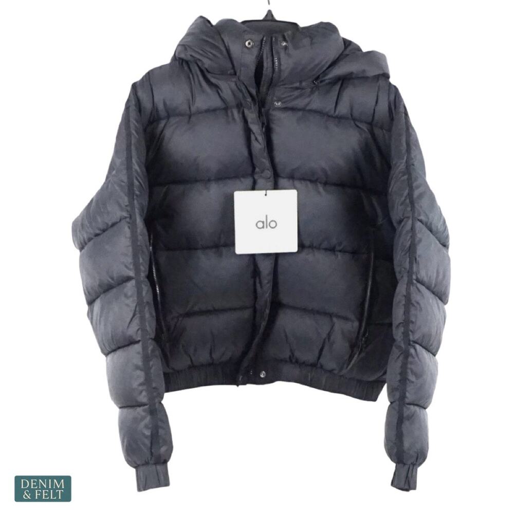 NEW Alo Yoga Aspen Love Puffer Jacket Black Oversized Cozy Luxe Winter Warm MED - Picture 6 of 13